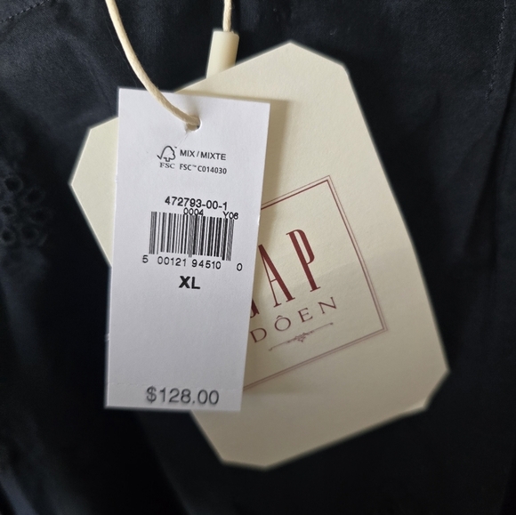 NWT Gap x Doen black eyelet mini dress size XL Sleeveless - Picture 5 of 6
